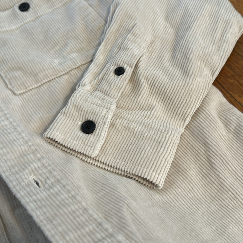 NWT Everlane Men's corduroy overshirt button up cream ivory M E4 everyone - Picture 4 of 5